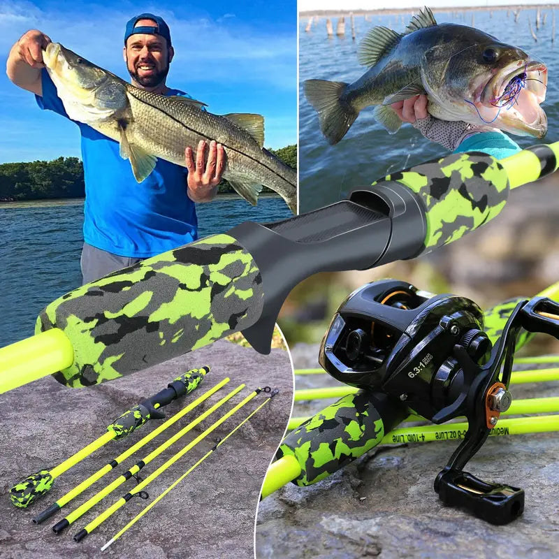 5-Section Travel Fishing Rod with Comfortable EVA Handle