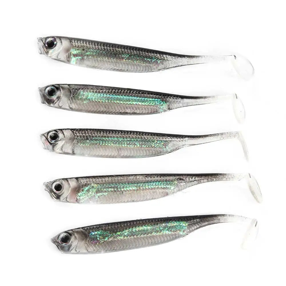 5Pc Fishing Soft Bait  Fishing Lures Rainbow Color Spinner Bait