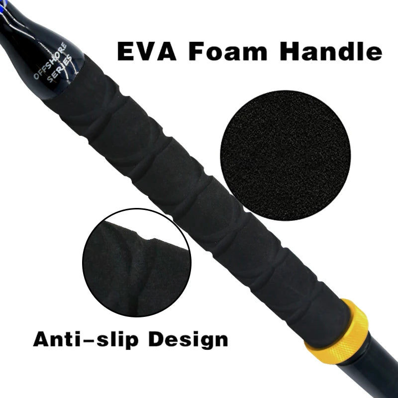 Sea Fishing Heavy Rod 3+1 Roller Guid 80LBS 100LBS 130LBS Big Game Boat Trolling Rod Winter Rod Tuna