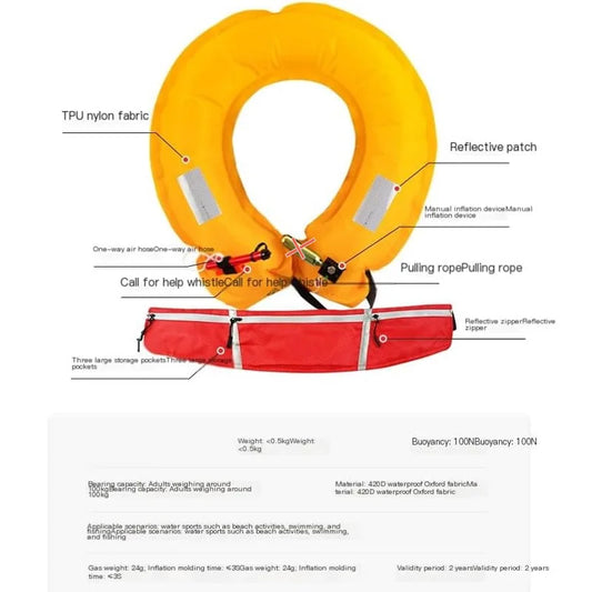 Automatic Inflatable Fishing Vest for Adults, Portable Waist Life Jacket, Life Belt, Sea PFD Manual Buoyancy Vest for Boating