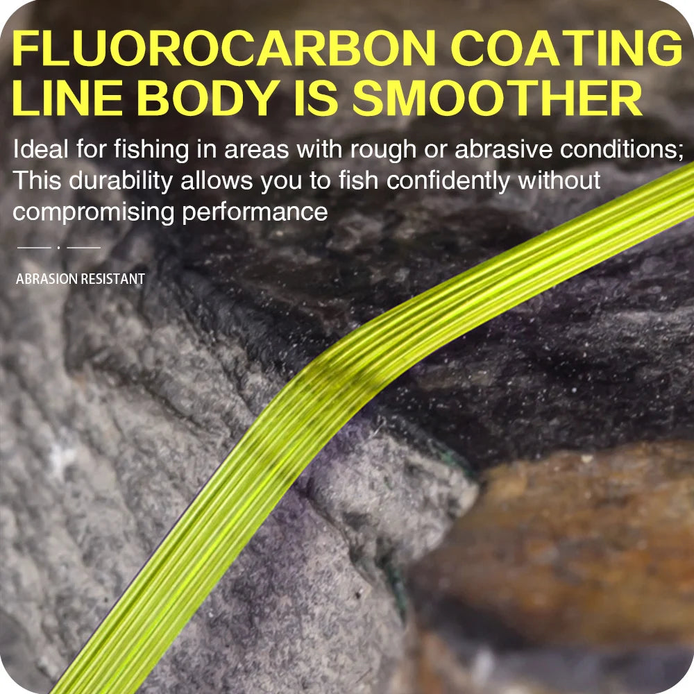 500m Fluorocarbon Coating Fishing Line Super Strong Monofilament Fishing Line Fast Sinking Invisible Fishing Line