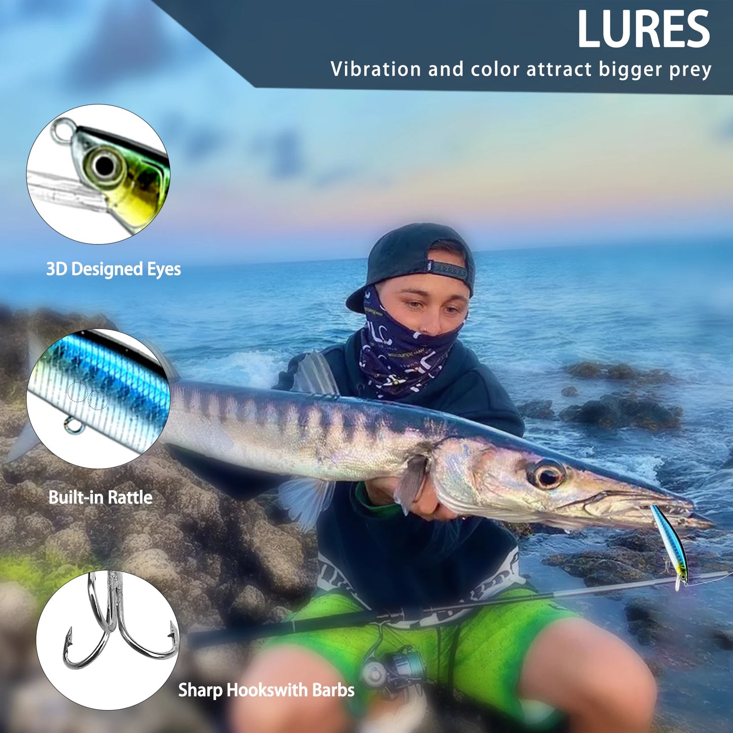 284pcs Fishing Lures Kit for Topwater Bait Rigs Tackle Kit for Bass Trout Salmon Fishing Accessories