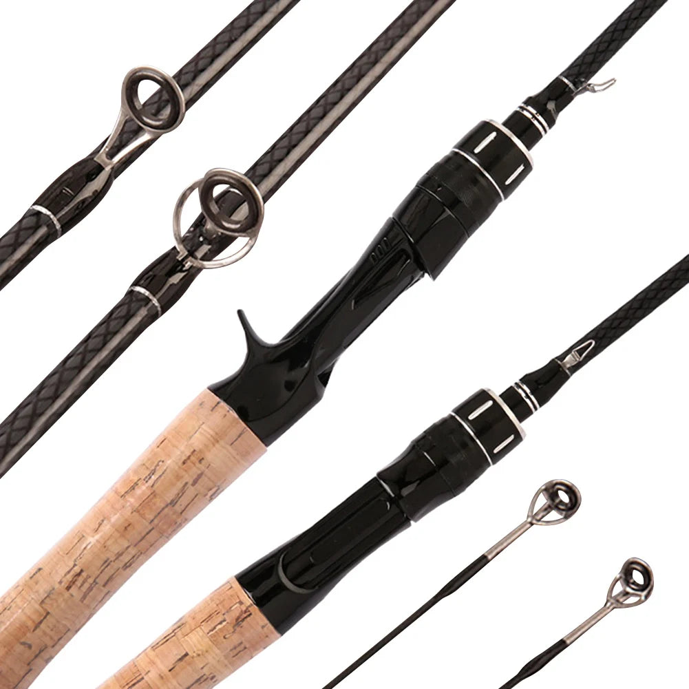 Lightweight Fishing Rod 1.65m/1.8m Carbon Spinning Casting Rod UL Power 2-Section Pole Bass Carp Saltwater Fishing Accessories