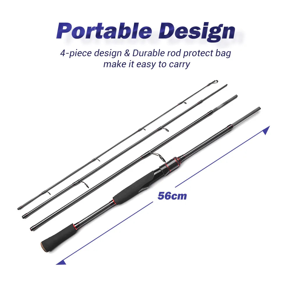NOEBY Fishing Rod Leisure K4 Spinning Casting 2.13m 4 Section 7-28g Lure Travel Rod Pike Trout Freshwater Fishing Rod