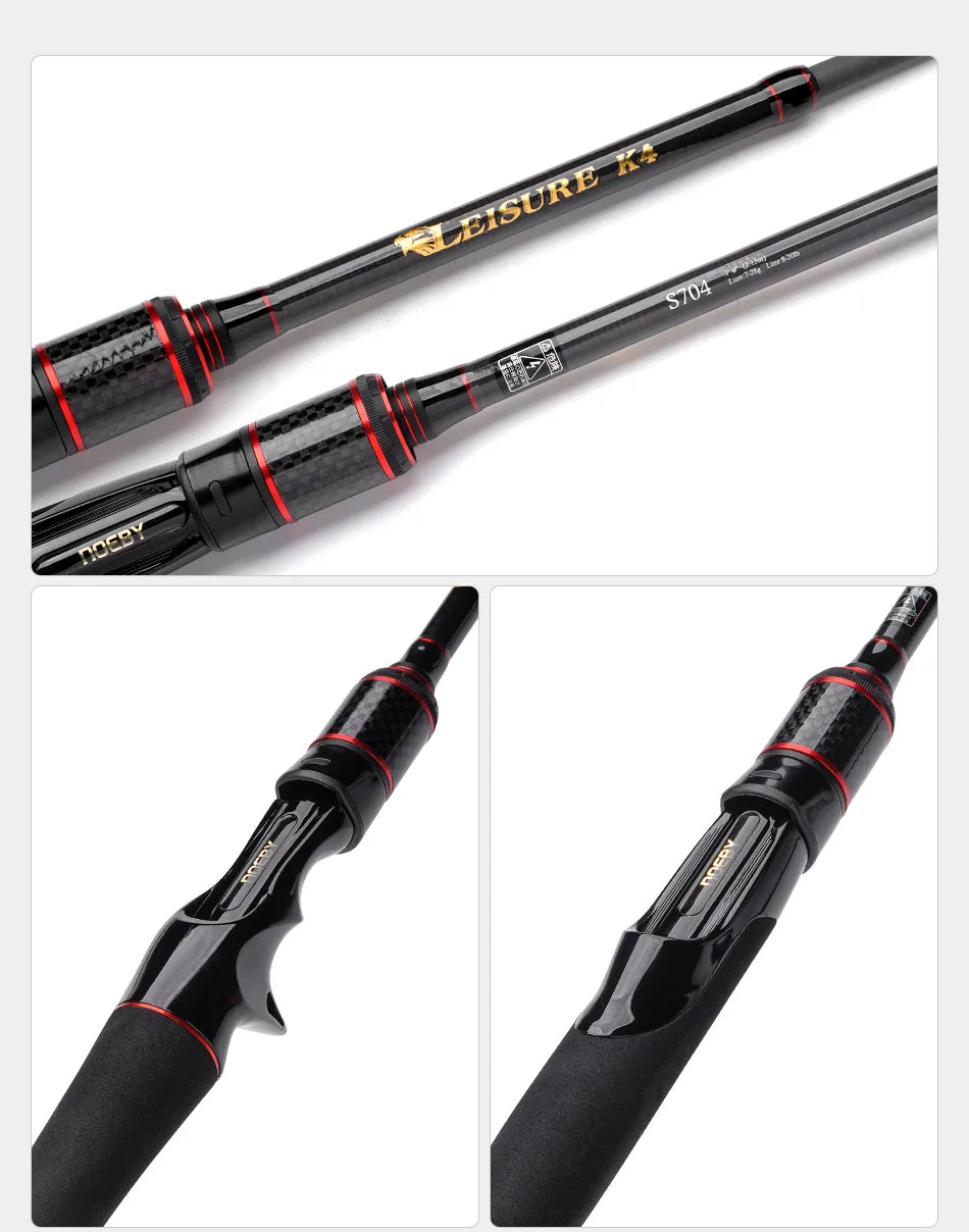 NOEBY Fishing Rod Leisure K4 Spinning Casting 2.13m 4 Section 7-28g Lure Travel Rod Pike Trout Freshwater Fishing Rod
