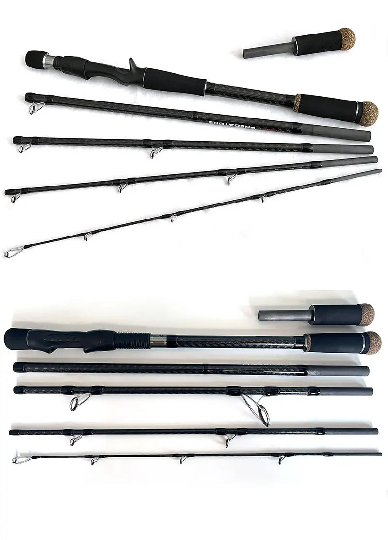 TAKEDOTN92 PT65CXH-6 High Quality Travel Spinning Fishing Rod Carbon Fiber Bass Lure Surf Casting Rods 6 Sections Adjustable Rod