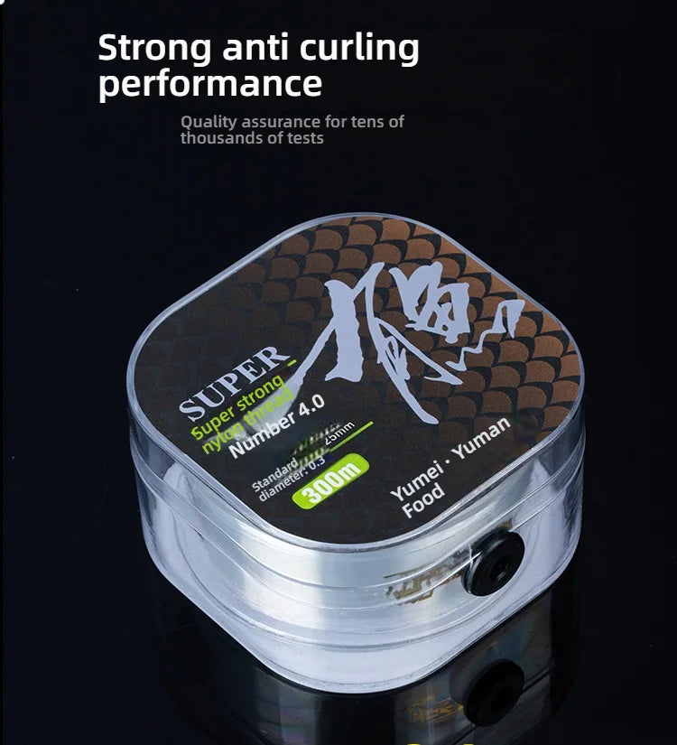 300M Fishing Line | 0.4/0.6/0.8/1.0mm Nylon Line | High Strength, Abrasion Resistant | Clear Invisible for Freshwater, Saltwater