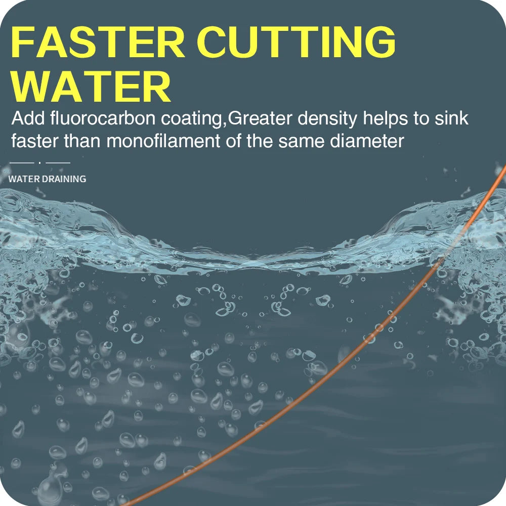 500m Fluorocarbon Coating Fishing Line Super Strong Monofilament Fishing Line Fast Sinking Invisible Fishing Line