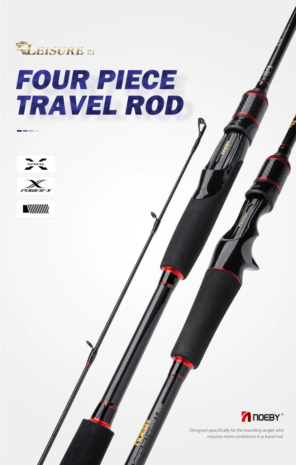 Fishing Rod Leisure Spinning Casting 4 Section Travel Rod Pike Trout Freshwater Fishing Rod