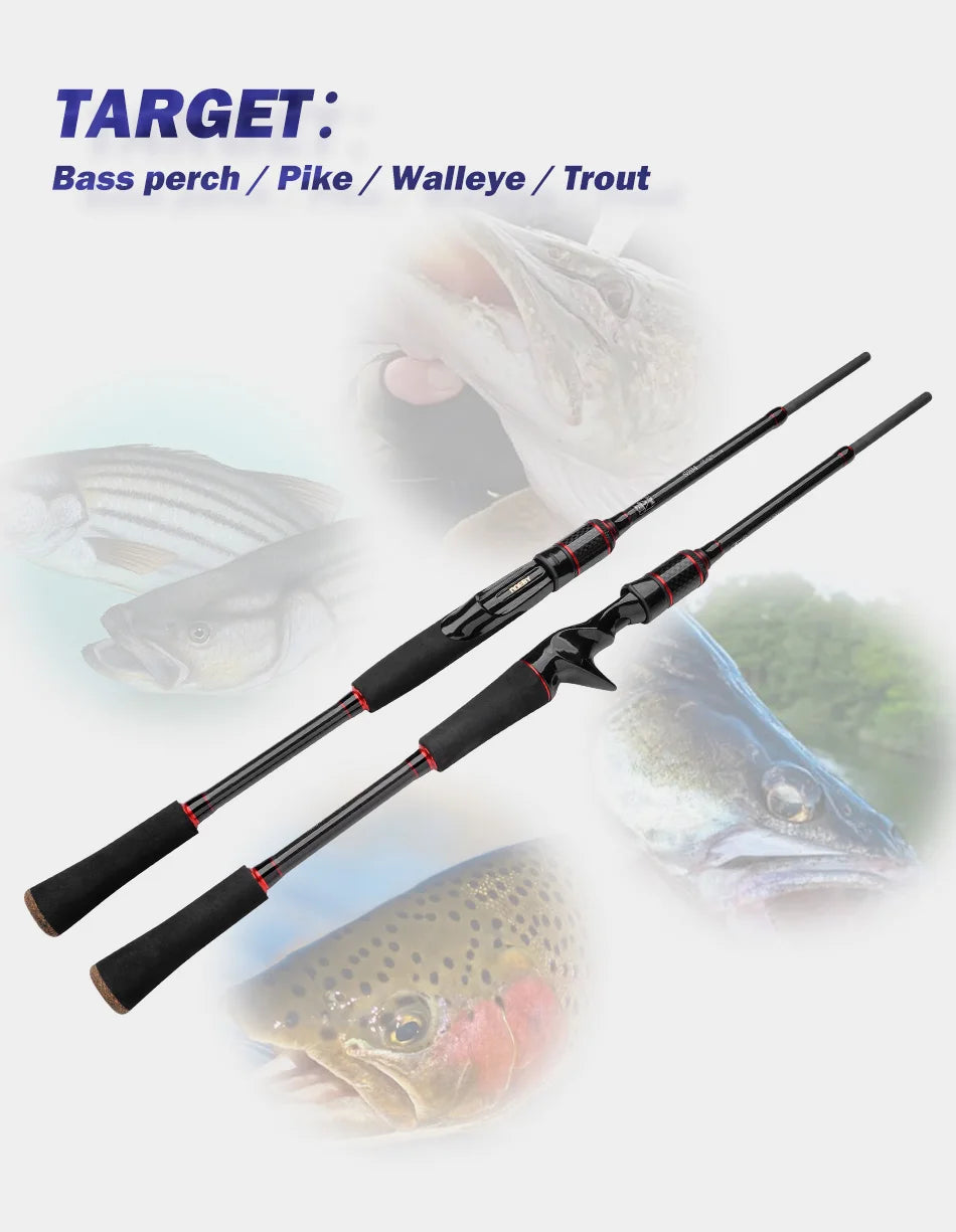 Fishing Rod Leisure Spinning Casting 4 Section Travel Rod Pike Trout Freshwater Fishing Rod