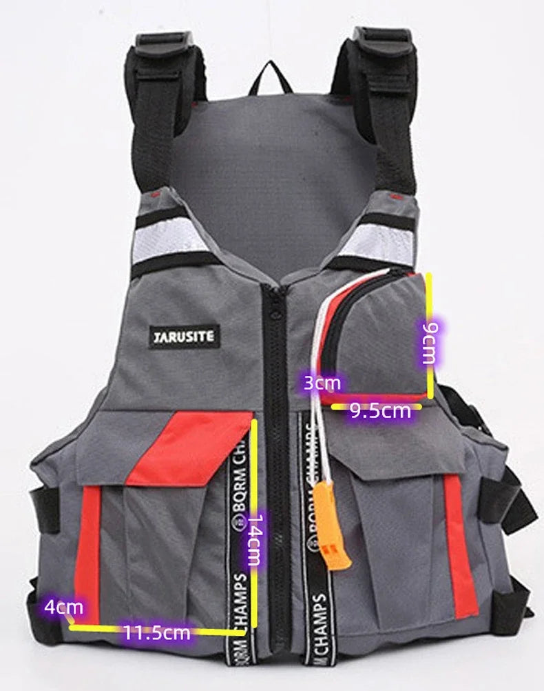 High Buoyancy Fishing Vest Adjustable Safety Life Jacket for Outdoor Boating and Fishing Gear Men Women Water Sports Vest