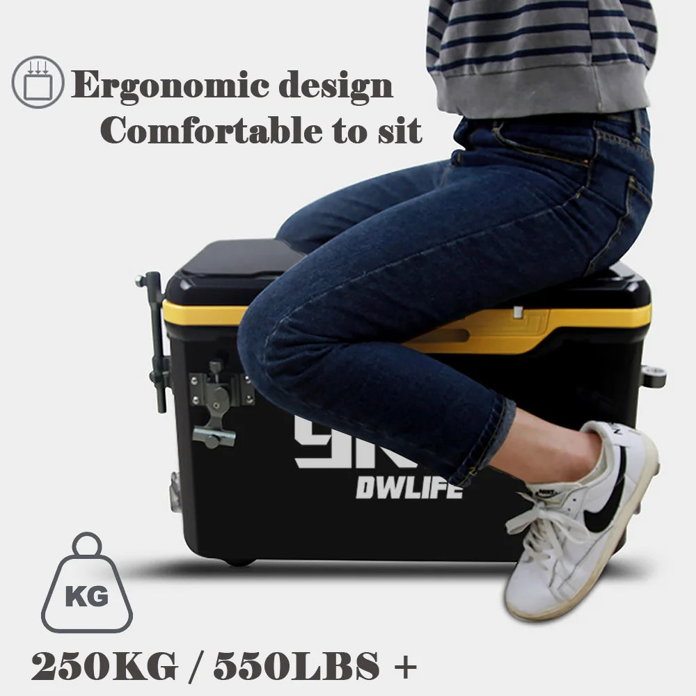 Fishing Bucket Storage Tackle Box with Liftable Legs and Wheel Fishing Storage Equipment