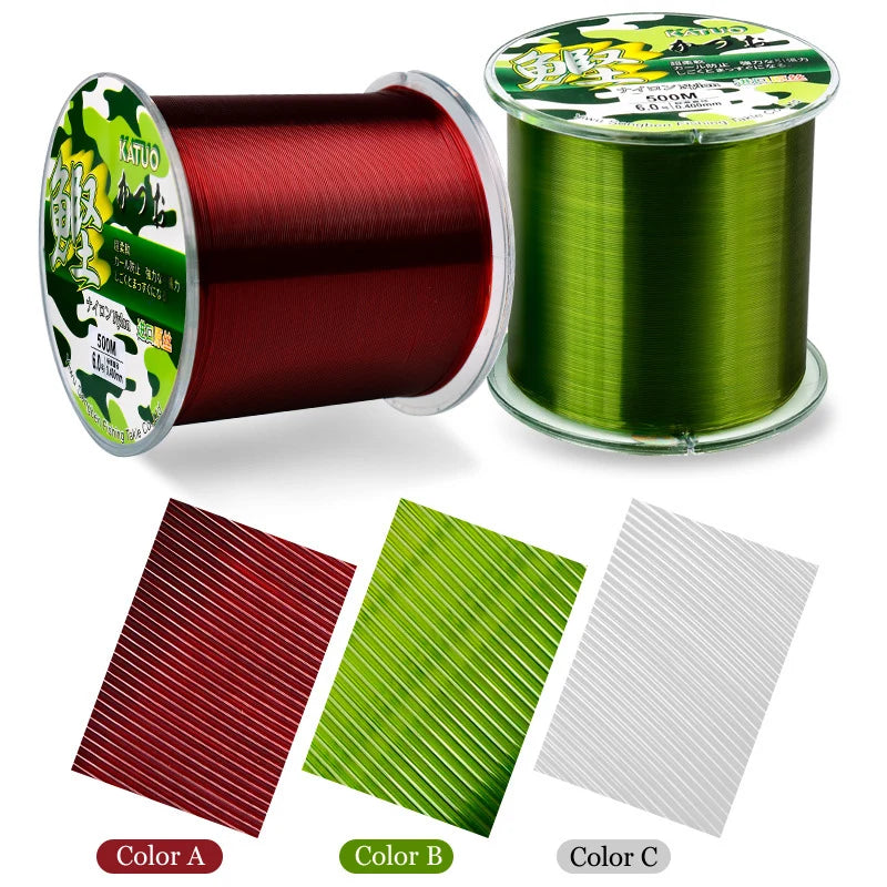 PROBEROS 500M Semi floating fishing lines Wear-resistant Nylon Seawater Lure Freshwater Fishline Tackle 4LB-40LB Cord Main line