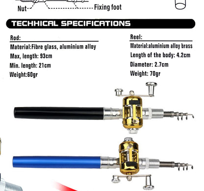 Pen Fishing Rod Reel Combo