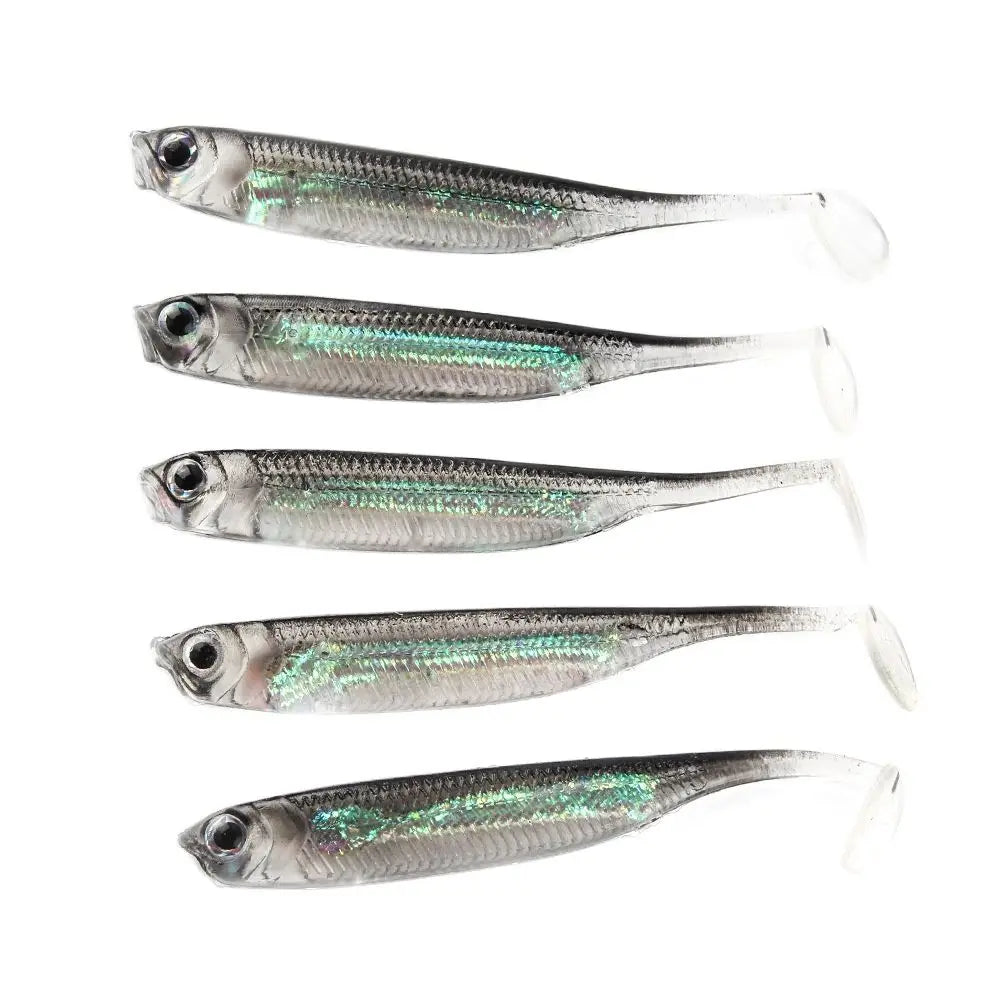 5Pc Fishing Soft Bait  Fishing Lures Rainbow Color Spinner Bait