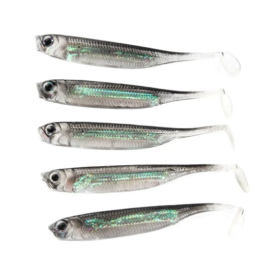 5Pc Fishing Soft Bait  Fishing Lures Rainbow Color Spinner Bait