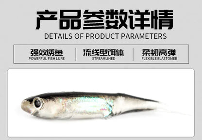 5Pc Fishing Soft Bait  Fishing Lures Rainbow Color Spinner Bait