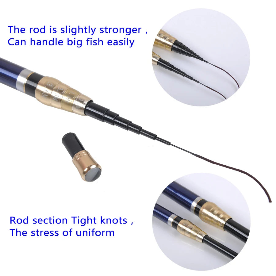 Carbon Fiber Four Positioning Fishing Rods 3.6M -5.4M Telescopic Stream Feeder  Fishing Rod