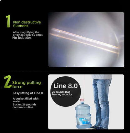 300M Fishing Line | 0.4/0.6/0.8/1.0mm Nylon Line | High Strength, Abrasion Resistant | Clear Invisible for Freshwater, Saltwater