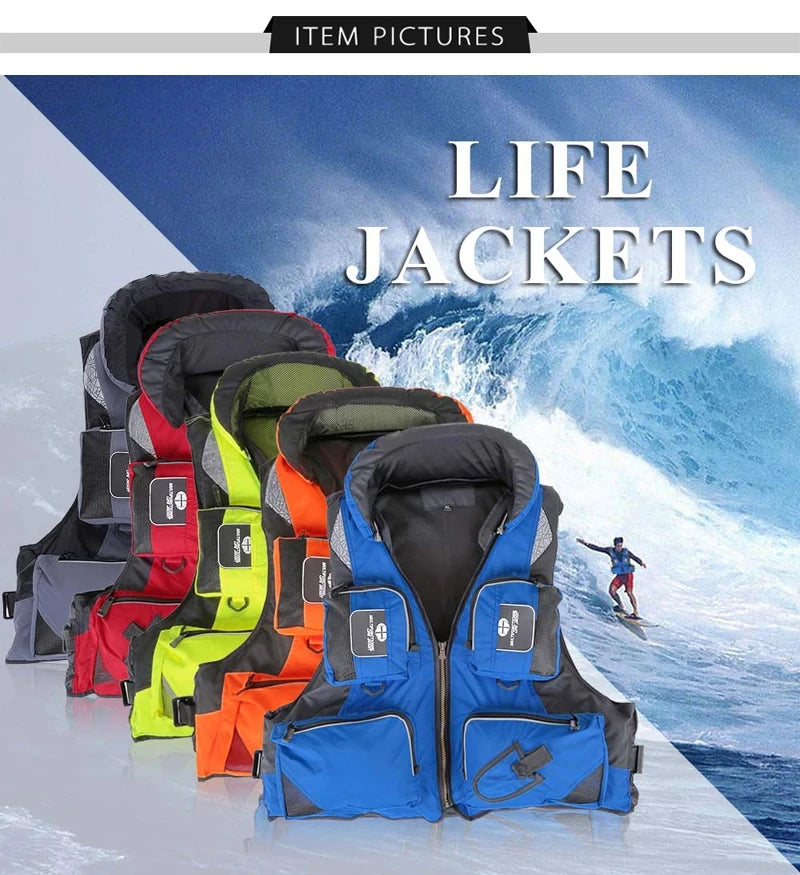 Adult Life Jacket Adjustable Buoyancy Aid Swimming Boating Sailing Fishing Water Sports Safety Life Man Jacket Vest