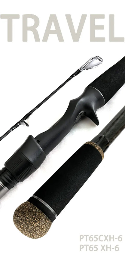 TAKEDOTN92 PT65CXH-6 High Quality Travel Spinning Fishing Rod Carbon Fiber Bass Lure Surf Casting Rods 6 Sections Adjustable Rod