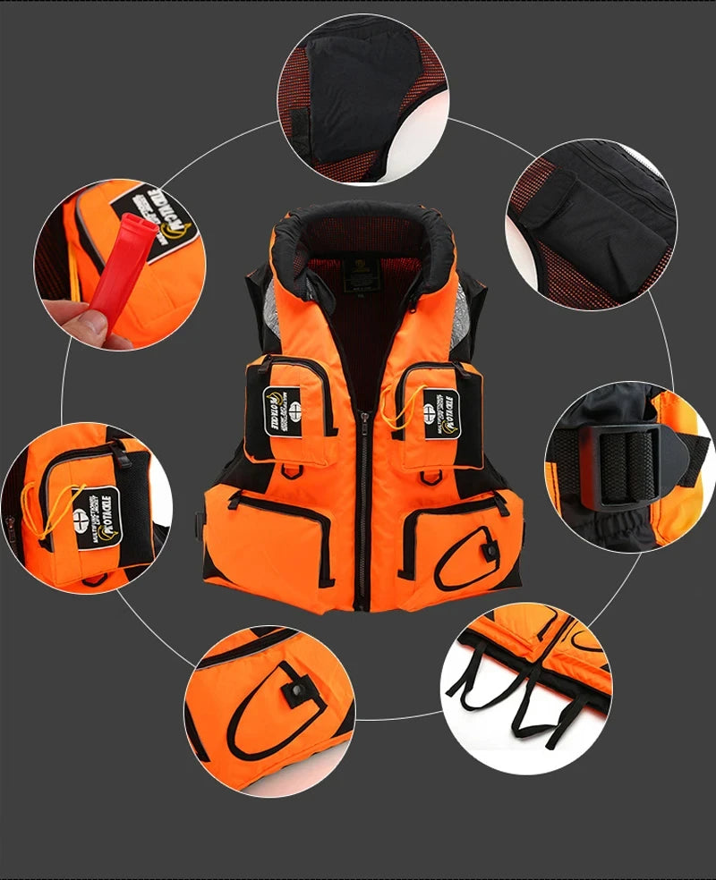 Adult Life Jacket Adjustable Buoyancy Aid Swimming Boating Sailing Fishing Water Sports Safety Life Man Jacket Vest