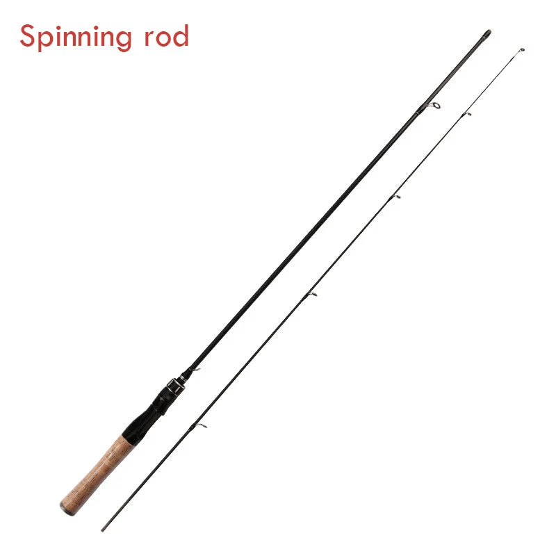 Lightweight Fishing Rod 1.65m/1.8m Carbon Spinning Casting Rod UL Power 2-Section Pole Bass Carp Saltwater Fishing Accessories