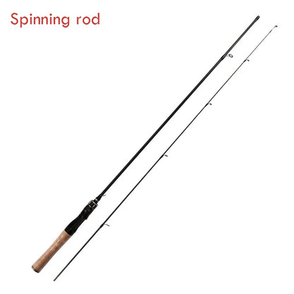 Lightweight Fishing Rod 1.65m/1.8m Carbon Spinning Casting Rod UL Power 2-Section Pole Bass Carp Saltwater Fishing Accessories