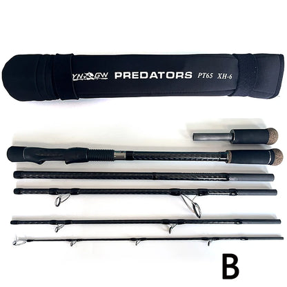 High Quality Travel Spinning Fishing Rod Carbon Fiber Bass Lure Surf Casting Rods 6 Sections Adjustable Rod