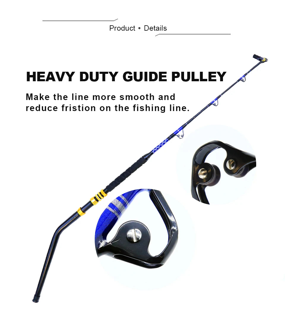 Sea Fishing Heavy Rod 3+1 Roller Guid 80LBS 100LBS 130LBS Big Game Boat Trolling Rod Winter Rod Tuna