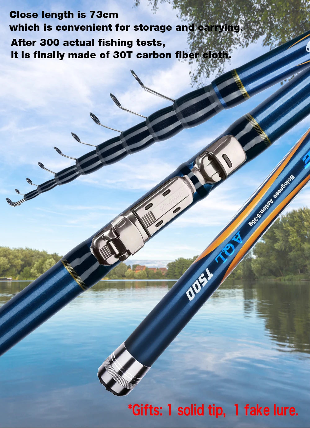 PHISHGER Telescopic Float Bolognese Fishing Rod 4.0-6.0m 30TCarbon Trout 5-35g Ultralight Rock Spinning Travel Fast BIUTIFU Pole