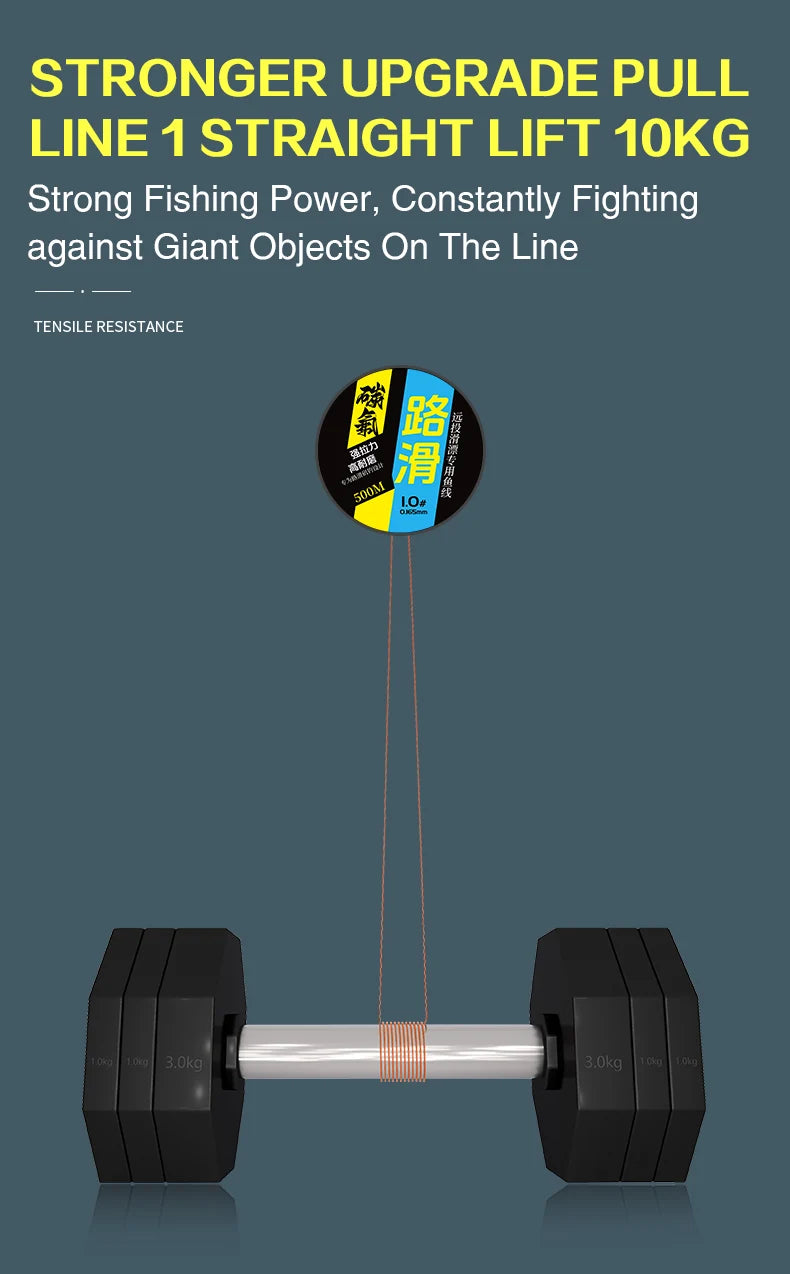 ZUKIBO 500m Fluorocarbon Coating Fishing Line Japan Super Strong Monofilament Fishing Line Fast Sinking Invisible Fishing Line