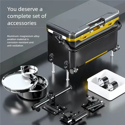 Fishing Bucket Storage Tackle Box with Liftable Legs and Wheel Fishing Storage Equipment