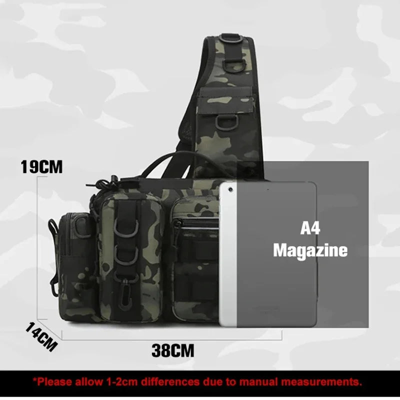 Fishing Tackle Backpack Lure Box Gear Storage Bag Backpack with Rod Holder Sling Shoulder Bag