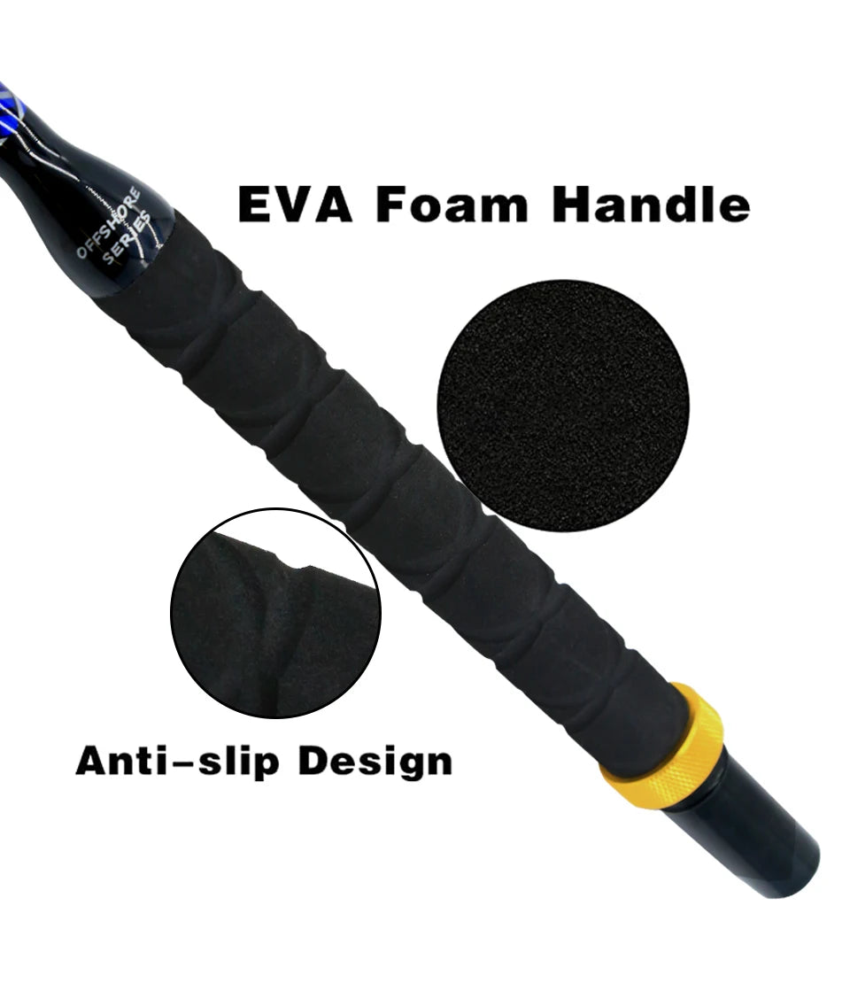 Sea Fishing Heavy Rod 3+1 Roller Guid 80LBS 100LBS 130LBS Big Game Boat Trolling Rod Winter Rod Tuna