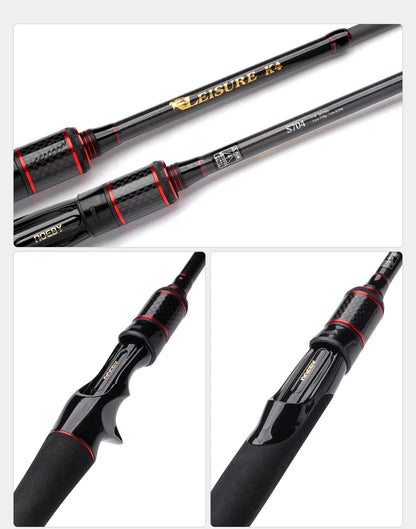 NOEBY Fishing Rod Leisure K4 Spinning Casting 2.13m 4 Section 7-28g Lure Travel Rod Pike Trout Freshwater Fishing Rod