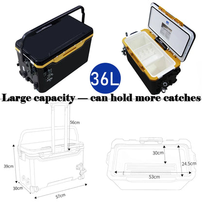 Fishing Bucket Storage Tackle Box with Liftable Legs and Wheel Fishing Storage Equipment