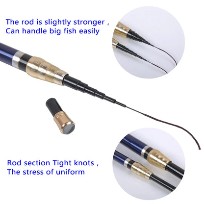 Carbon Fiber Four Positioning Fishing Rods 3.6M -5.4M Telescopic Stream Feeder  Fishing Rod