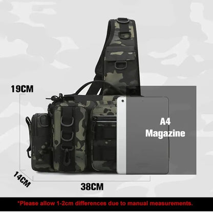 Fishing Tackle Backpack Lure Box Gear Storage Bag Backpack with Rod Holder Sling Shoulder Bag