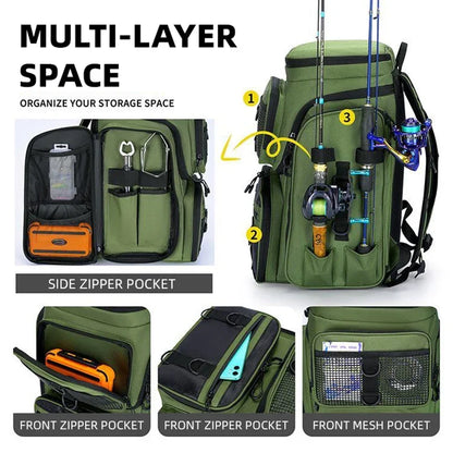 Fishing Backpack W/ Rod Holders