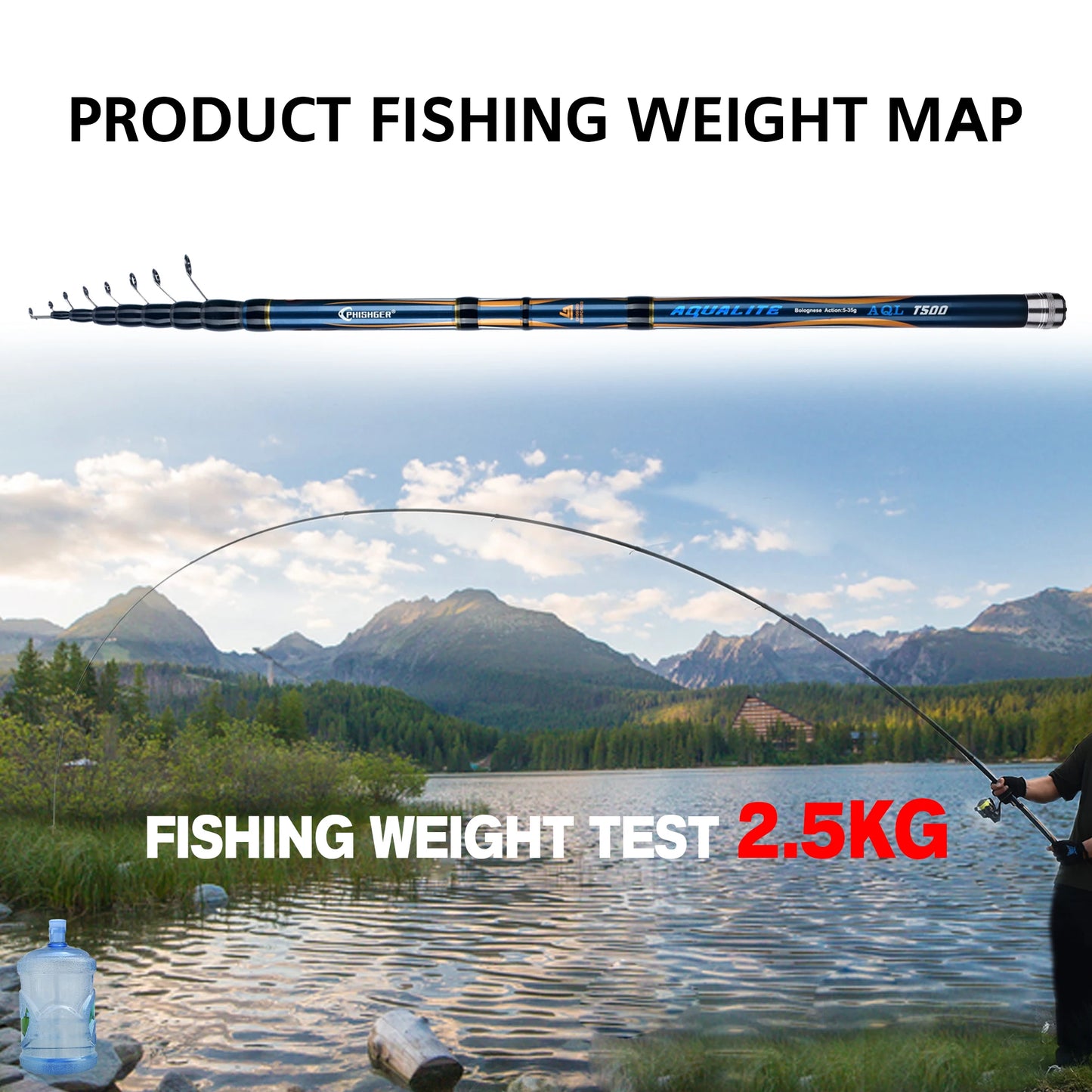PHISHGER Telescopic Float Bolognese Fishing Rod 4.0-6.0m 30TCarbon Trout 5-35g Ultralight Rock Spinning Travel Fast BIUTIFU Pole
