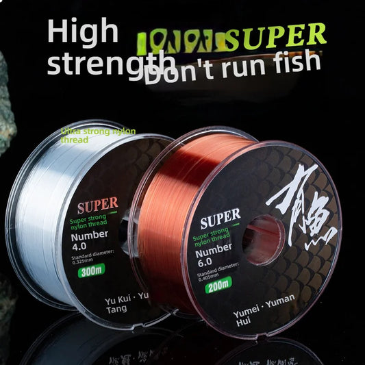 300M Fishing Line | 0.4/0.6/0.8/1.0mm Nylon Line | High Strength, Abrasion Resistant | Clear Invisible for Freshwater, Saltwater