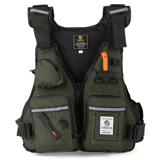 Men Professional Life Jacket Buoyancy Suit Portable Vests Multi-Pockets Waterproof Sea Fishing Adjustable Vest 2024 New
