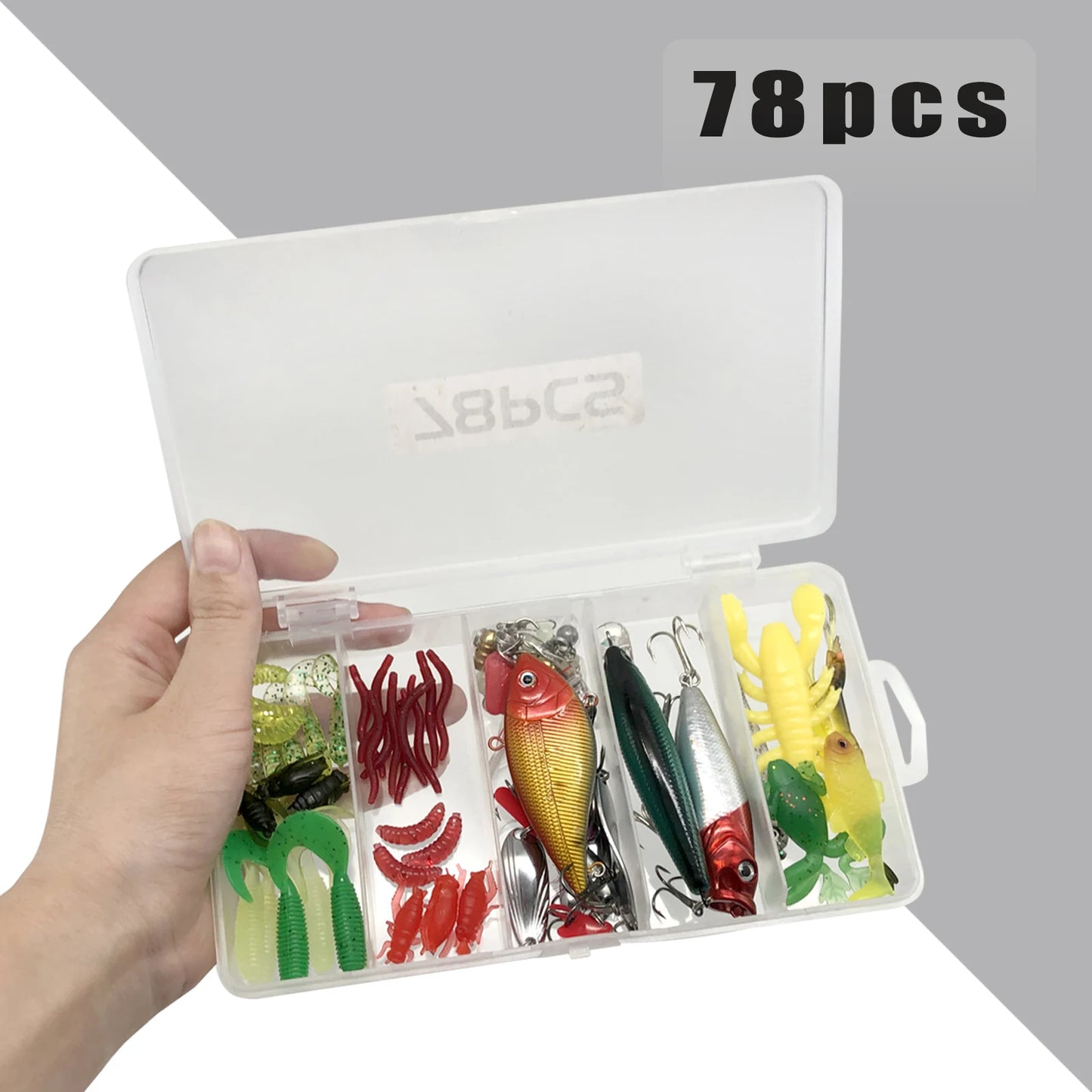 284pcs Fishing Lures Kit for Topwater Bait Rigs Tackle Kit for Bass Trout Salmon Fishing Accessories