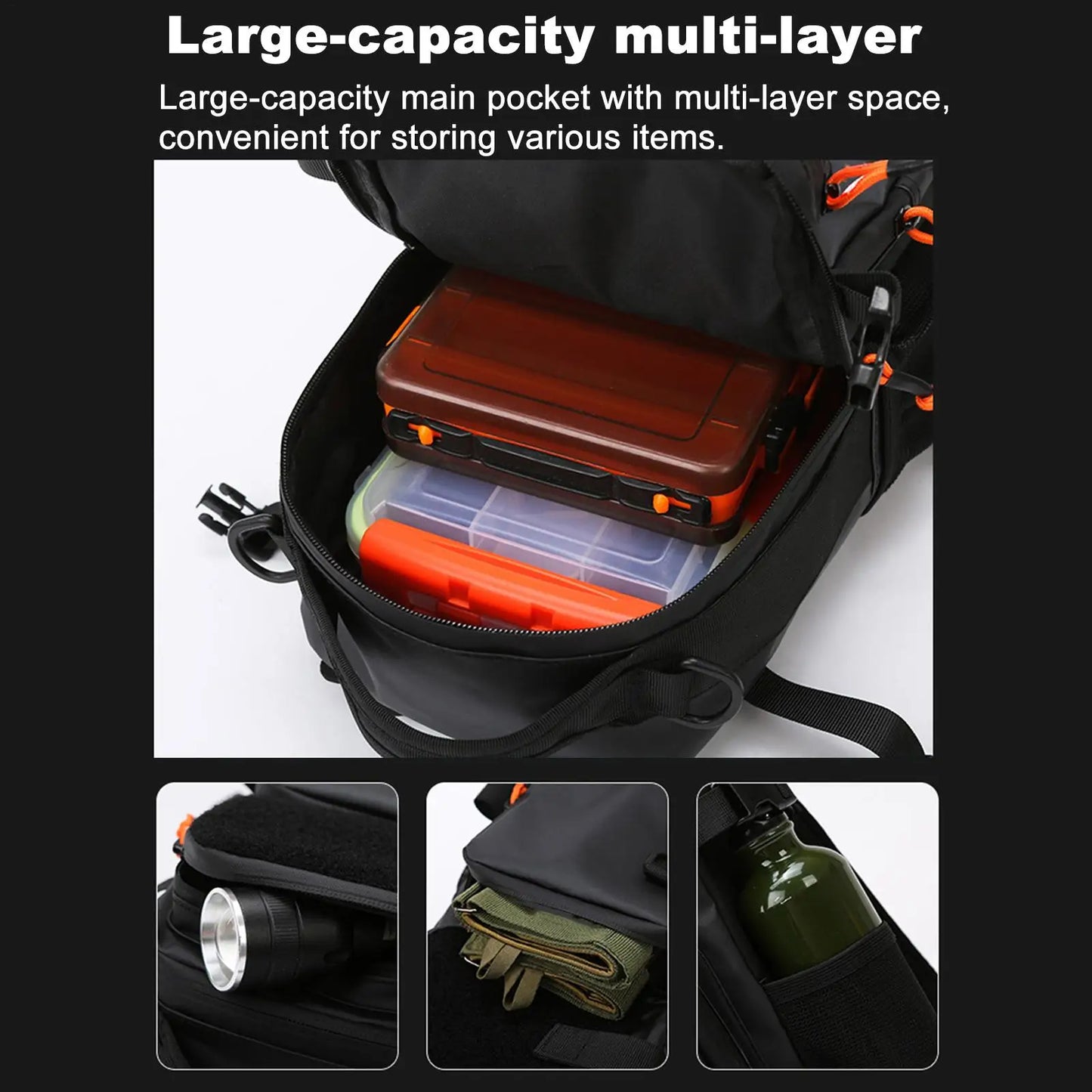 Lightweight Fishing Tackle Backpack Fishing Gear Bag Tacticall Tackle Box Fishing Storage Bag