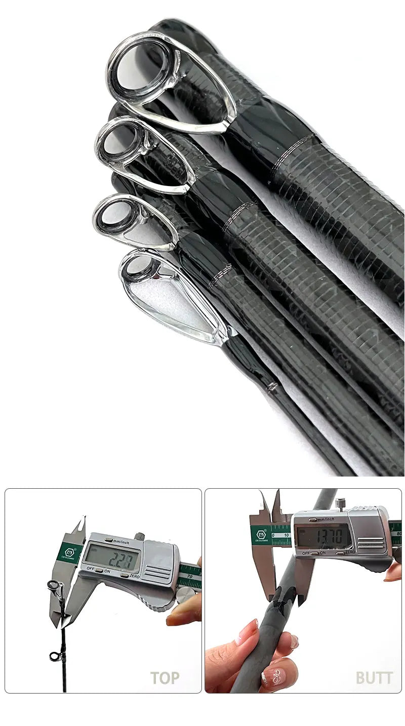 TAKEDOTN92 PT65CXH-6 High Quality Travel Spinning Fishing Rod Carbon Fiber Bass Lure Surf Casting Rods 6 Sections Adjustable Rod